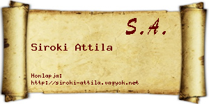 Siroki Attila névjegykártya